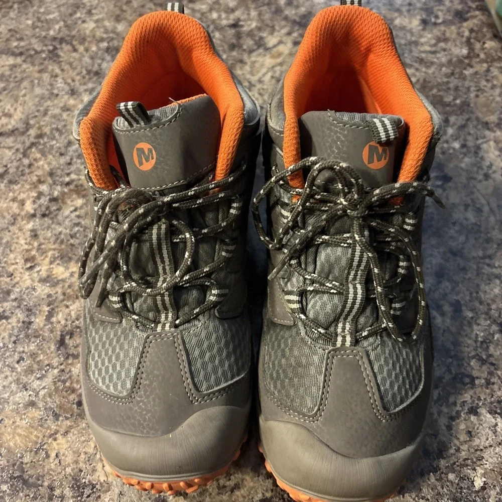 Merrell Chameleon MK262177 Boys Gray Waterproof Hiking Boots Size 4.5 ⚡️